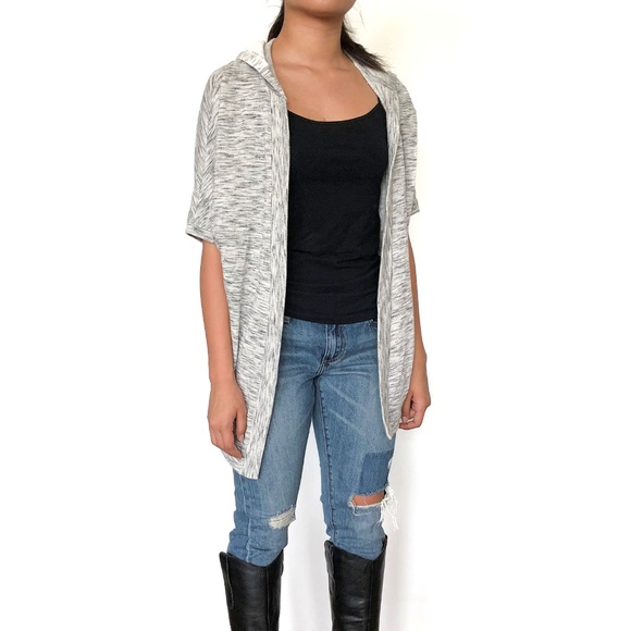 MUDD - Marled Elbow Sleeve Knit Cardigan - Picture 1 of 3